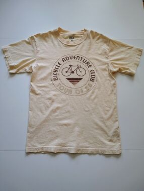 Anthropologie/ Back When/ Bicycle Adventure Club 'Tour of 84' Graphic Tee- Cream